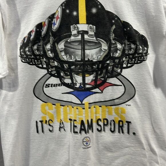 🔥🔥 Vintage PITTSBURGH STEELERS 1996 NFL Helmet Graphic Tee - RARE - Sz Lg - EU - Picture 3 of 8